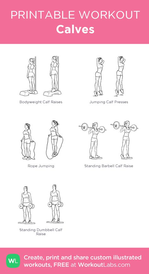 Calves: my visual workout created at WorkoutLabs.com • Click through to customize and download as a FREE PDF! #customworkout Calf Workout, Workout Labs, Printable Workout, Calf Exercises, Printable Workouts, Workout Guide, Lower Body Workout, Leg Workout, Weight Training