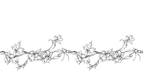 Hand drawn vector ink orchid flowers and... | Premium Vector #Freepik #vector #plant-outline #plant-border #line-drawing #nature-border Vector Art Design, Flower Outline, Line Flower, Hand Drawn Vector, Flower Branch, Wedding Prints, Orchid Flower, Flower Illustration, Delicate Flower