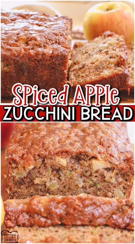 zucchini bread, apple Worlds Best Zucchini Bread Recipe, Cinnamon Apple Zucchini Bread, Cardiologist Bread Recipe, Desserts To Take To A Picnic, What To Make With Shredded Zucchini, Super Moist Zucchini Bread, Giant Zucchini Recipes, Worlds Best Zucchini Bread, Spiced Apple Zucchini Bread