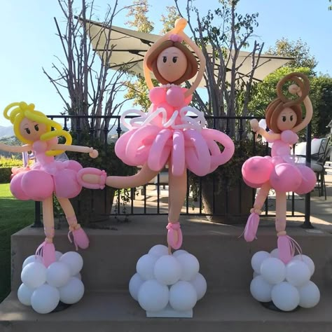 Ballerina Balloon Decoration, Ballet Balloons, Ballerina Balloons, Balloon Sculptures Diy, Easy Balloon Animals, Ballerina Sculpture, Balloon Bouquet Delivery, Princess Balloons, Balloon Bouquet Diy