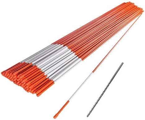 [Quantity] - 200 Pack Snow Stakes - 48" x 1/4" [Highly Reflective] - 9" High VIZ Reflective Tape [ Flexible / Firm] - Protective cap, pointed tip, high strength Fiberglass construction [Easy Install] - Includes 12" Install Drill bit for easy installation [Many Uses] - Can be used for plant marking and support in summer months, as well as marking stake for properties in the winter months Driveway Markers, Solar Lanterns Outdoor, Support Structure, Reflective Tape, Snow Plow, How To Grow Taller, Flatware Set, Drill Bit, Easy Install