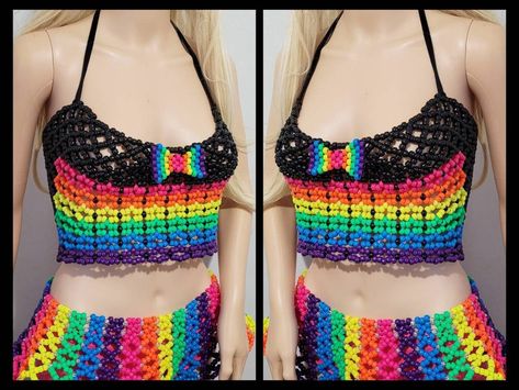 Kandi Clothing, Kandi Shirt, Kandi Clothes, Kandi Top, Kandi Corset, Rave Kandi Cuff, Beaded Crop Top, Rave Shirts, Rave Outfits Festivals