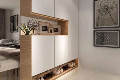 Built in Shoe Cabinet Singapore - 10 Design Ideas to Inspire You Built In Shoe Cabinet, Built In Closets, Small Apartment Room, Modern Kitchen Island Design, Shoe Cabinet Design, Cabinet Entryway, Slim Shoe Cabinet, Shoe Cabinet Entryway, Entryway Modern