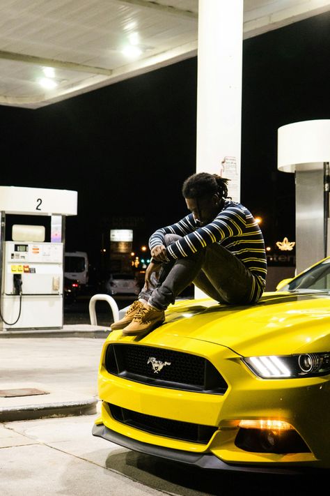 Man Sitting on Hood of Yellow Ford Mustang Parked at a Gas Station at night Gas Station At Night, Leg Muscles Anatomy, Genetics Worksheet, Muscle Building Breakfast, Biology Jobs, Say Yes To Life, Bodybuilding Routines, Say No To Plastic, Anonymous Quotes