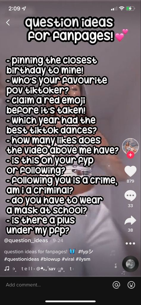 Questions For Fan Pages, Question For Fanpage, Fan Page Question Ideas, Fanpage Questions, Tiktok Questions For Fanpages, Fanpage Question Ideas, Content Ideas For Tiktok Fanpage, Questions For Youtube Q&a, How To Get Popular