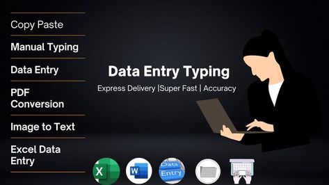 fiverr gig Image for data entry. https://www.fiverr.com/mahaakram97/data-entry-copy-paste-typing-pdf-conversion-image-to-text-typing-manual-typing Fiverr Gig Image Data Entry, Data Entry Gig Image, Fiverr Gigs Ideas Data Entry, Text Types, Fiverr Gigs, Daily Thoughts, Data Entry, Copy Paste, Business Presentation