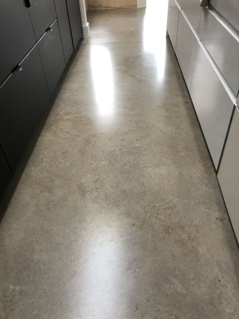 Kitchen Concrete Floor, Concrete Floors Living Room, Interior Concrete Floors, Polished Cement, Polished Concrete Floors, Concrete Ideas, Ranch Decor, Cement Floor, Concrete Floor