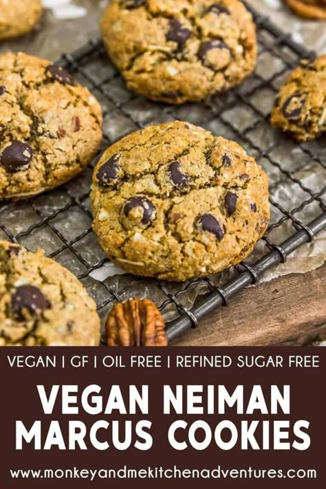 Wfpbno Recipes, Neiman Marcus Cookies, Best Vegan Cookies, Monkey And Me, Chocolate Pecans, Wfpb No Oil, Monkey And Me Kitchen Adventures, Spelt Recipes, Vegetarian Cookies