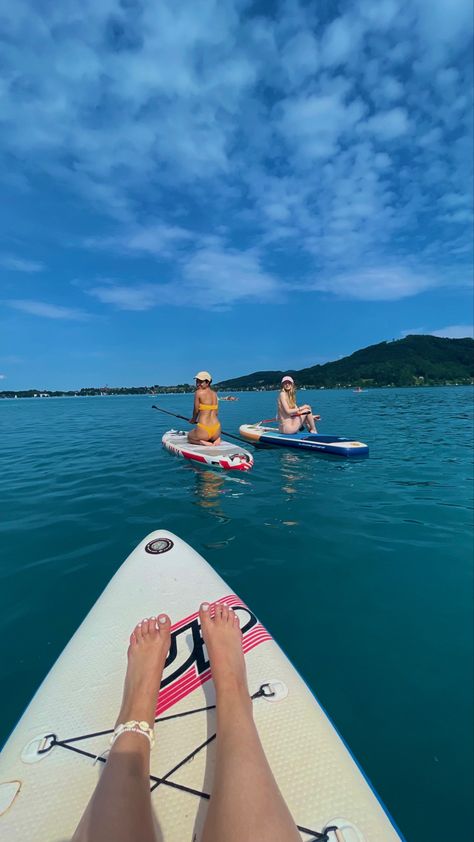 Lake Paddle Boarding, Austria Vacation, Stand Up Paddle Boarding, Stand Up Paddling, Summer To Do List, Summer Cabin, Sup Stand Up Paddle, Sup Board, Airlie Beach