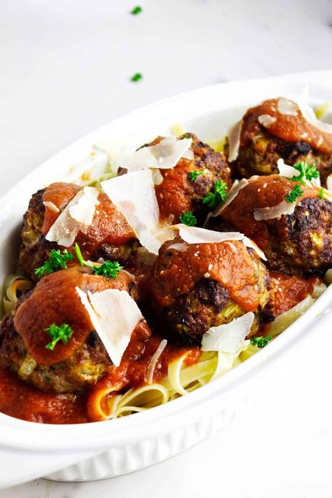 Wagyu Ground Beef Recipes, Wagyu Meatballs, Wagyu Ground Beef, Meatballs With Marinara Sauce, Wagyu Beef Recipe, Juicy Meatballs, Ground Beef Meatballs, Meatball Pasta, Beef Meatballs