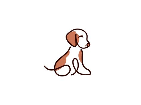 dog logo design by consist on Dribbble Logo Dog Design, Dog Logo Design Ideas, Great Logo Design, Tatoo Dog, Beagle Tattoo, Cute Dog Drawing, Dog Logo Design, Paw Logo, Line Art Logo