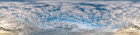 Seamless cloudy blue sky hdri panorama 360 degrees angle view with zenith and beautiful clouds for use in 3d graphics as sky dome or edit drone shot Sky 360, Panorama 360, Cloudy Blue Sky, Beautiful Clouds, In 3d, Blue Sky, Royalty Free Stock Photos, Stock Photos, Blue