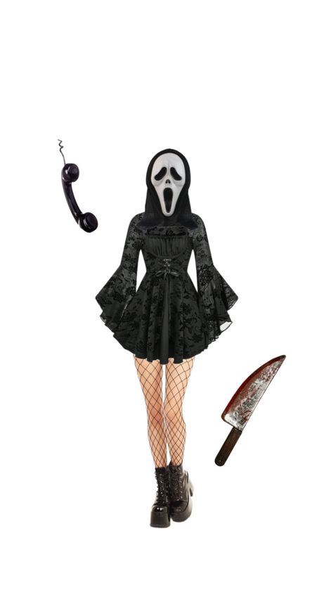 Female ghost face Female Ghost Face, Female Ghost, Halloween Idea, Ghost Face, Ghost Faces, Halloween Costumes, Ghost, Halloween