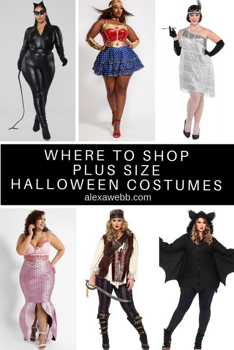 Where to shop plus size Halloween costumes in 2019 - alexawebb.com #plussize #alexawebb #plussizehalloween Plus Halloween Costumes, Plus Size Halloween Costume Ideas, Plus Size Celebrities, Diy Karneval, Cheshire Cat Halloween, Halloween Plus Size, Halloween Costumes Plus Size, Cosplay Plus Size, Costumes Plus Size