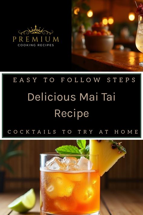 Indulge in a tropical escape with this Mai Tai recipe that promises to transport your taste buds to paradise. Whether you're seeking a refreshing sip of summer or aiming to perfect the art of mixology with this classic tiki cocktail, allow yourself to be whisked away by the exotic flavors and vibrant colors in every pour. Treat yourself to a moment of bliss as you enjoy the delightful fusion of rum, citrus, and almond syrup expertly blended in each tantalizing glass. Mai Tai Cocktail Recipes, Almond Syrup, Mai Tai Recipe, Mai Tai Cocktail, Drink Night, Tiki Drink, Daiquiri Cocktail, Tiki Cocktail, Aged Rum