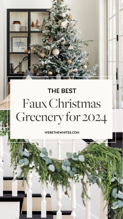 I’m excited to share one of my favorite Christmas décor tips—faux Christmas greenery ideas! I’ve found the best fake Christmas tree ideas, garlands, and wreaths to make holiday decor easy. Click through for my favorite flocked, pre-lit, and natural artificial Christmas tree ideas, garlands for your Christmas mantel, and wreaths for both indoors and outdoors. Whether you love a modern or vintage Christmas look, these faux greenery ideas are perfect. Pre Lit Garland Ideas, Fake Christmas Tree Ideas, Christmas Greenery Ideas, Styling A Mantle, Shelves Styling, Fake Christmas Tree, Flocked Garland, Faux Trees, Timeless Farmhouse