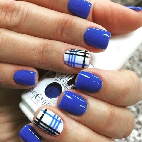 21+ Royal Blue Nail Art Designs, Ideas Design Trends ... #nailart #nailideas #nailartdesigns Gel Art Designs, Royal Blue Nails Designs, Nail Art Bleu, Blue Nail Art Designs, Royal Blue Nails, Blue Acrylic Nails, Plaid Nails, Blue Nail Art, Blue Nail Designs