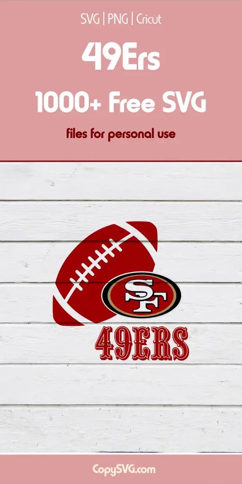 49Ers Free SVG: Show your team spirit with these stunning 49ers SVGs! Ideal for personalizing your gear for the next big game. Click on the link to access these spirited designs! Free Svg Files For Cricut 49ers, 49ers Svg Free, 49er Svg Free, 49ers Vinyl Decal, Free 49ers Svg File, 49ers Gift Ideas, 49ers Crafts, 49er Svg, Sf 49ers Logo Design