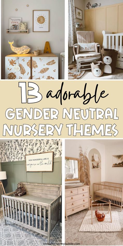 Gender neutral nursery themes Sage Green Nursery Gender Neutral Woodland, Light Green And Grey Nursery, Gender Neutral Nursery Colours, Gender Neutral Themed Nursery, Gender Neutral Nursery Ideas Green, Gender Neutral Yellow Nursery, Unusual Nursery Ideas, Weather Theme Nursery, Sage And Beige Nursery