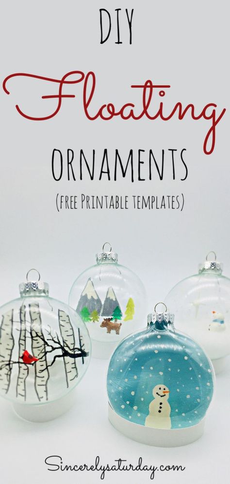 Make these super easy DIY floating ornaments just in time for the holiday season. You don't need anything fancy to make them. Honestly, I can not stand how freakin cute they turned out! DIY Christmas ornaments. Floating ornaments. DIY floating ornaments. How to make floating ornaments. Easy DIY Christmas decor. #DIY #craft #Christmascraft #floatingornaments #easydiy #holidaydecor #easyholidaydiy #funcraft #sincerelysaturdayblog Floating Ornaments Diy, Floating Christmas Ornaments, Easy Diy Christmas Decor, Glass Ornaments Diy, Clear Ornament Balls, Easy Holiday Diy, Fall Pinterest, Floating Ornaments, Diy Christmas Decor