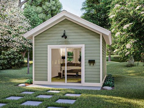 050X-0076: Backyard Studio, Flex Space or She Shed She Shed Office, Shed Office, Simple Cottage, Studio Shed, Backyard Studio, Cottage Exterior, Backyard Office, Backyard Sheds, Traditional House Plan