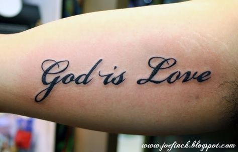 God is love tattoo (on inside of wrist) God Is Love Tattoo, Finch Tattoo, Christ Tattoo, Tattoo Pictures, God Tattoos, Cool Arm Tattoos, Love Tattoo, God Is Love, Arabic Tattoo