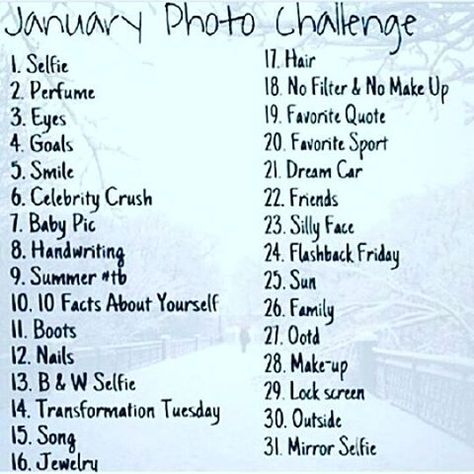 Every day I will do one January Photo Challenge, February Photo Challenge, January Pictures, Photography Challenges, 365 Photo Challenge, Photo Challenges, Monthly Challenges, Photo A Day Challenge, Photo Prompts