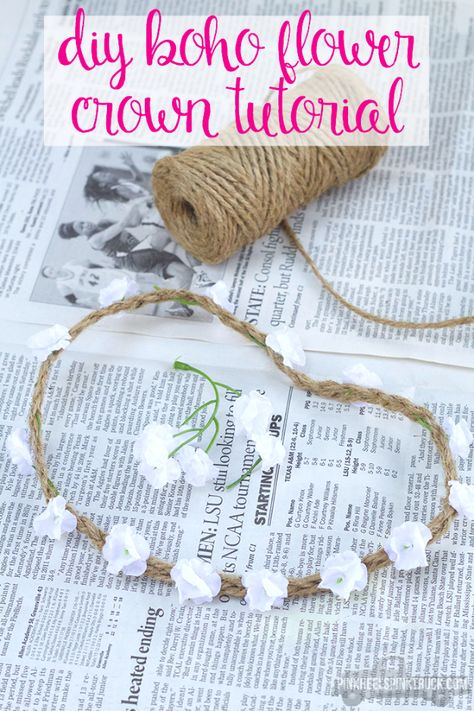 DIY Projects for Teenagers - DIY Boho Flower Crown - Cool Teen Crafts Ideas for Bedroom Decor, Gifts, Clothes and Fun Room Organization. Summer and Awesome School Stuff http://diyjoy.com/cool-diy-projects-for-teenagers Flower Headband Boho, Diy Boho Headband, Flower Crown Tutorial, Crown Tutorial, Flower Headband Diy, Boho Crown, Boho Waves, Diy Flower Crown, Boho Flower Crown