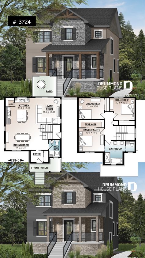 Front Balcony, Sims 4 House Plans, Large Kitchen Island, Casas The Sims 4, Sims House Plans, Sims House Design, Storey Homes, Craftsman House Plans, House Blueprints