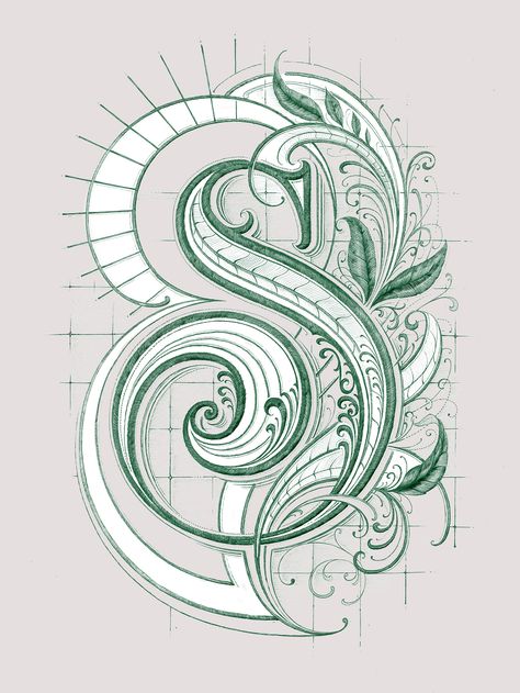 Alfabet Font, The Letter S, Typography Hand Drawn, Typography Designs, Tattoo Lettering Fonts, Illumination Art, Fancy Letters, Hand Lettering Alphabet, Hand Drawn Lettering