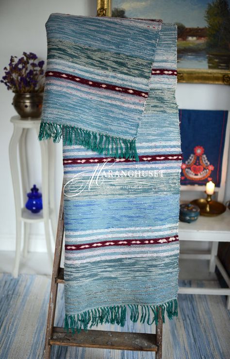 Good Craft, Handmade Rag Rug, Blue Patterns, Weaving Looms, Rug Cotton, Rug Weaving, Rag Rugs, Loom Weaving, Rag Rug