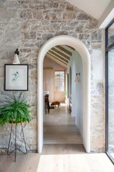 At home with Geri and her family Neutral Kitchen Inspiration, Homes In Ireland, City Breaks Europe, Irish Interiors, Neutral Kitchen, Cottage Renovation, Old Cottage, Countryside House, Exposed Beams