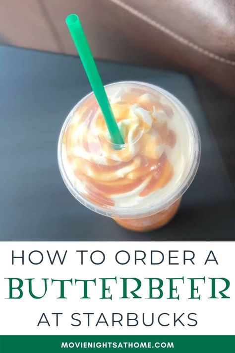 Butter Beer Recipe Starbucks, Starbucks Butterbeer Frappuccino, Butter Beer Coffee Recipe, Starbucks Drinks Butterbeer, Boozy Butterbeer Recipe, Butterbeer Frappuccino Starbucks, Butter Beer Starbucks Drink, Butterbeer Starbucks Recipe, Starbucks Recipes Fall