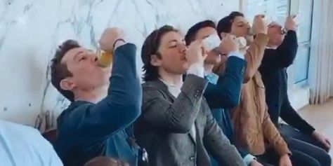 TJ and Lauren Oshie’s baby shower games includes chugging beer from baby bottles Baby Bottle Chugging Game, Diaper Party Games, Lauren Oshie, Beer Games, Diaper Party, Baby Q, Holding Baby, Milk Bottle, Stanley Cup