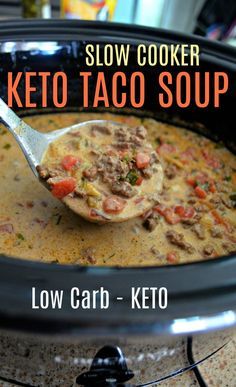 Keto Taco Soup, Dinner Recipes Keto, Meal Plan Keto, Keto Dinner Recipes, Pot Recipes Healthy, Breakfast Keto, Keto Crockpot Recipes, Taco Soup Recipe, Pot Recipes Easy