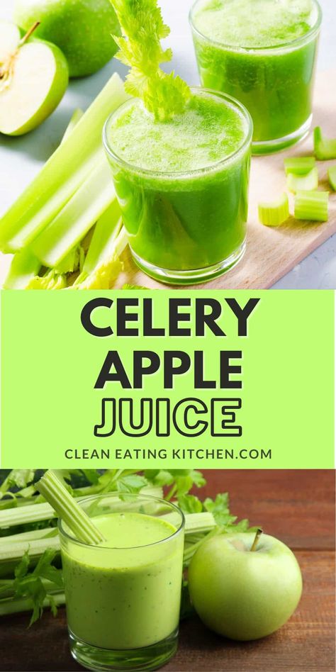 Celery Apple Juice is a great way to get the benefits of celery juice but with better flavor. This simple recipe has just 3 ingredients and can be made in a juicer or a blender. Try this green juice recipe today! Cucumber Celery Juice, Apple Juice Benefits, Benefits Of Celery Juice, Benefits Of Celery, Apple Juice Recipe, Celery Juice Benefits, Green Juice Recipe, Healthy Juicer Recipes, Healthy Juicing