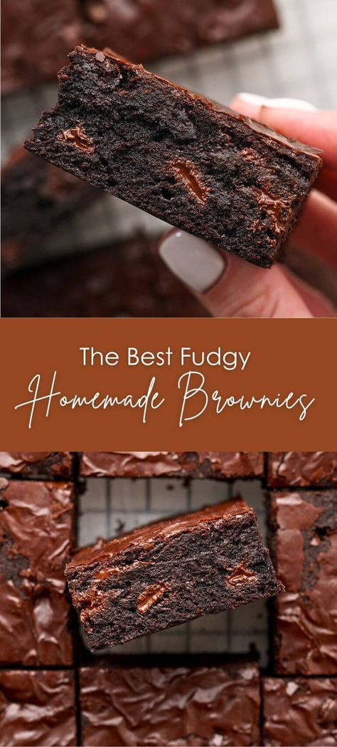 The Best Fudgy Homemade Brownies – Yummy and fully Best Fudge Brownies, Fudgy Homemade Brownies, Fudgy Brownie Recipe, Homemade Brownies, No Bake Brownies, Vegan Dessert, Fudgy Brownies, Fudge Brownies, Quick Desserts