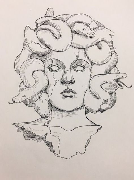 Dark Academia Sketchbook, Dark Academia Drawings, Dark Academia Drawing Ideas, Dark Academia Sketch, Gorgon Tattoo, Dark Academia Drawing, Greece Tattoo, Dark Academia Art, Medusa Art