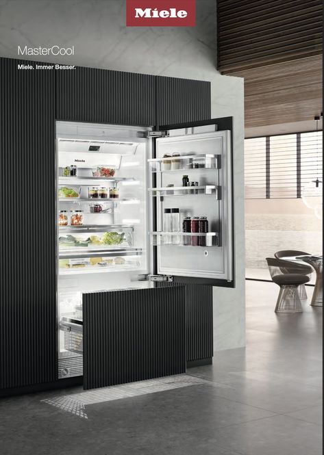 Miele Fridge, Miele Kitchen, Miele Appliances, One Step Closer, Fridge Freezer, Fridge Freezers, Family Name, Presentation Design, Long Life