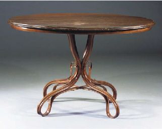 Nr. 3, a mahogany and bentwood centre table  THONET Bentwood Furniture, Thonet Chair, Sculptural Furniture, Art Nouveau Decor, Centre Table, Furniture Table, Bentwood Chairs, Traditional Table, Table Vintage