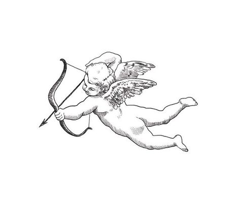 Cupid Drawing, No Second Chances, Cherub Art, Cupid Tattoo, Stunning Tattoos, Cherub Tattoo, Magic Runes, Drawing Styles, Angel Drawing