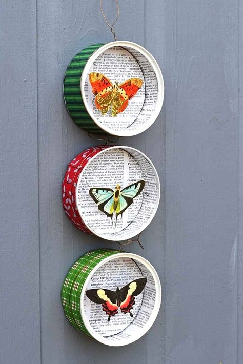 Free Butterfly Printables, Christmas Butterfly, Butterfly Sheets, Wood Deer, Pumpkin Basket, Tin Can Art, Aluminum Can Crafts, Butterfly Ornaments, Tin Can Crafts