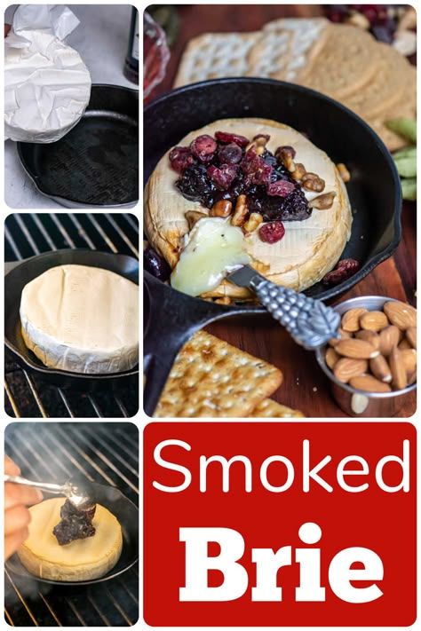 Traeger Smoked Brie, Smoked Brie Cheese Recipes, Smoked Brie Cheese, Smoked Brie Recipe, How To Cook Brie, Brie Cheese Recipes, Brie Recipes, Fall Appetizers, Smoked Cheese