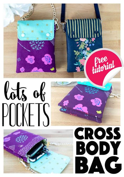 Double Compartment Cross Body Bag – Free Sewing Pattern | Love to Sew Pochette Portable, Cross Body Bag Pattern, Clutch Tutorial, Bag Sewing Pattern, Lashes Mascara, Bag Pattern Free, Modern Bag, Free Sewing Pattern, Sew Ins