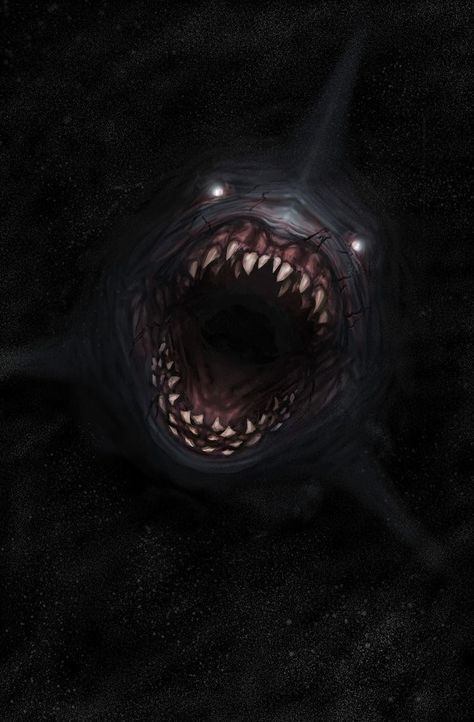 Deep Sea Creatures Art, Scary Sea, Scary Sea Creatures, Sea Monster Art, Ocean Monsters, Scary Ocean, Sharks Scary, Sea Creatures Art, Shark Pictures