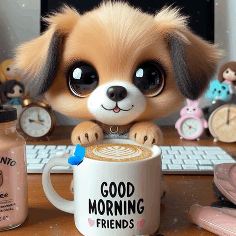 Good Morning Videos Beautiful, Good Morning Videos, Good Morning Puppy, Good Morning Animals, Good Morning Smiley, Special Friend Quotes, Coffee Meme, Good Morning Greeting Cards, Good Morning Coffee Gif