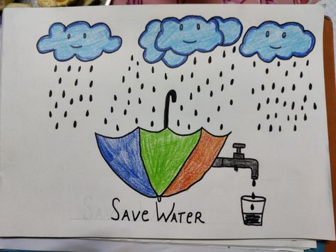 Save water poster ideas/ save water drawing ideas Save Water Drawing For Kids, Save Water Poster Drawing Easy, Water Conservation Poster Ideas For Competition, Save Water Slogans, Water Conservation Poster, Save Water Drawing, Save Water Poster Drawing, Water Lessons, Save Water Poster