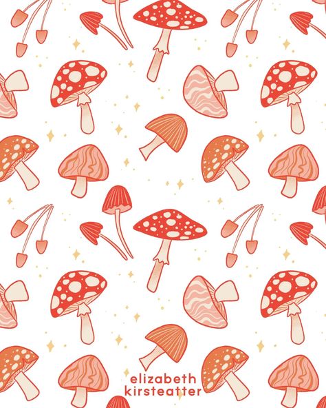 Couldn't resist making the cutie mushrooms from my "I love you so mush" card design into a repeating pattern - and it corresponded perfectly with @spoonflower current design challenge, forest biome. If you see it I'd love your vote, and if you still need Valentine's cards (or let's be honest, this cute mushroom design could be for any occasion), I've got those in my Etsy shop, and will also have some at the Galentines market next weekend! (February 10). Mushroom Repeat Pattern, Mushroom Pattern Design, Funky Mushrooms, Drawn Mushrooms, Spring Patterns Design, Mushroom Background, Mushrooms Pattern, Forest Biome, Cute Mushrooms