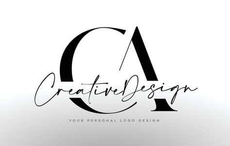 CA Letter Logo Design Icon with Serif Font and United Creative Letters Vector Illustration Spa Logo Design, Creative Letters, Best Logo Maker, Personal Logo Design, Skincare Logo, S Logo Design, Logo Minimal, Clothing Brand Logos, Beautiful Logos Design