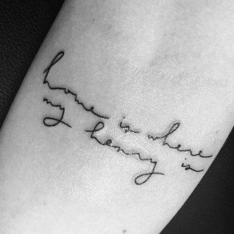 "Home is where my Henry is" tattoo on Alex Michele. Henry Tattoo, Inner Forearm, Initial Tattoo, Little Things Quotes, Temporary Tattoo Designs, Family Family, Home Is Where, Art Ink, English Quotes